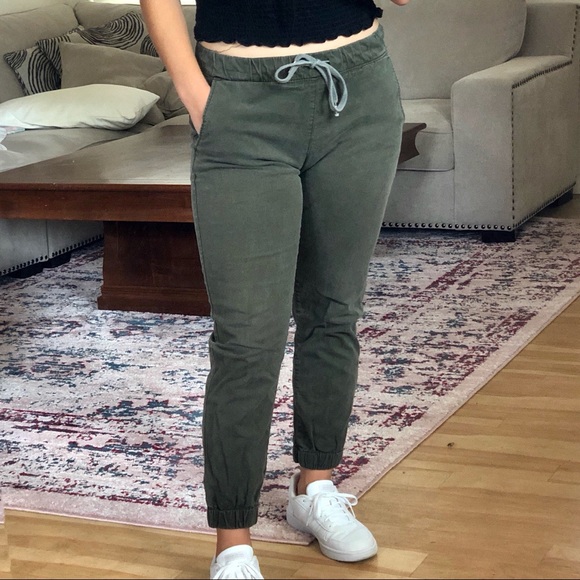 Cotton On Pants - Olive Green Khaki Cotton On Joggers